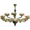 Murano Chandelier in Amber and Emerald Hand Blown Glass from Venini, 1960s 1