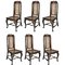 18th Century George II Blue Wood English Chairs, 1750s, Set of 6, Image 1