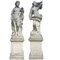 Italian Limestone Garden Sculptures of Apollo and Roman Goddess, 1960, Set of 2 1