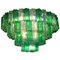 Emerald Green and Ice Color Murano Glass Chandelier from Venini 1