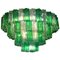 Lampadario in vetro di Murano color verde smeraldo di Venini, Immagine 1