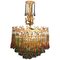 Italian Brass and Multicolored Teardrop Chandelier, 1930s 14