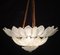 Lámpara de araña grande con hojas de cristal de Murano, años 90, Imagen 3