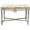 19th French Century Ivory Painted Center Table with Marble Top, Image 1