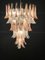 Murano Glass Pink and White Petal Chandeliers, Italy, 1980s, Set of 2 2