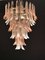 Murano Glass Pink and White Petal Chandeliers, Italy, 1980s, Set of 2 3