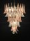 Murano Glass Pink and White Petal Chandeliers, Italy, 1980s, Set of 2 5