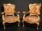 Italian 19th Century Gilt Living Room Set with Sofà and Armchairs, Set of 3, Image 4