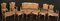 Italian 19th Century Gilt Living Room Set with Sofà and Armchairs, Set of 3, Image 9