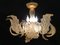 Lampadario Royal dorato di Barovier & Toso, anni '80, Immagine 4