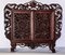 Small Chinese Openwork Wood Cabinet Depicting Dragons 2