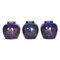 Late-18th Century Chinese Blue-Glazed & Gilt Porcelain Ginger Jars, Set of 3, Image 1