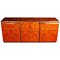 Chrome and Burl Wood Credenza, Italy, 1970 1