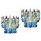 Sapphire-Colored Murano Glass Poliedri Chandeliers in the Style Carlo Scarpa, Set of 2, Image 1