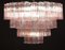 Large Italian Pink and Ice-Colored Murano Glass Tronchi Chandelier 10