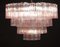 Large Italian Pink and Ice-Colored Murano Glass Tronchi Chandelier, Image 5