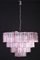 Large Italian Pink and Ice-Colored Murano Glass Tronchi Chandelier 8