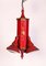 Orientalist Red Painted and Gilt Metal Pendant or Lantern, 1930 2