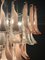 Pink and White Murano Glass Petal Sumptuous Chandeliers, Italy, 1980s, Set of 3 9