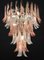 Pink and White Murano Glass Petal Sumptuous Chandeliers, Italy, 1980s, Set of 3 10