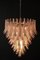 Pink and White Murano Glass Petal Sumptuous Chandeliers, Italy, 1980s, Set of 3 11