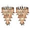 Pink and White Murano Glass Petal Sumptuous Chandeliers, Italy, 1980s, Set of 3 1