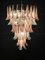 Pink and White Murano Glass Petal Sumptuous Chandeliers, Italy, 1980s, Set of 3 7