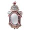 Venetian Pink Flower Murano Glass Mirror, Image 1