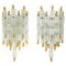 Glass Block & Gold Tulip Sconces from Barovier & Toso, 1940, Set of 2 1