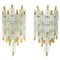 Glass Block & Gold Tulip Sconces from Barovier & Toso, 1940, Set of 2, Image 1