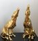 Esculturas de perros de bronce dorado, 1990. Juego de 2, Imagen 2