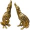Esculturas de perros de bronce dorado, 1990. Juego de 2, Imagen 1