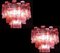 Red Coral Murano Glass Tronchi Chandeliers, 1970, Set of 2 20