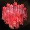 Lámparas de araña Tronchi de cristal de Murano rojo, 1970. Juego de 2, Imagen 8