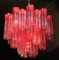 Red Coral Murano Glass Tronchi Chandeliers, 1970, Set of 2 8