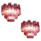 Lámparas de araña Tronchi de cristal de Murano rojo, 1970. Juego de 2, Imagen 1