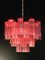 Red Coral Murano Glass Tronchi Chandeliers, 1970, Set of 2 9
