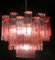 Red Coral Murano Glass Tronchi Chandeliers, 1970, Set of 2 15
