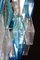 Lámpara de araña Poliedri de cristal de Murano en color zafiro, estilo Carlo Scarpa, Imagen 4