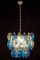 Lámpara de araña Poliedri de cristal de Murano en color zafiro, estilo Carlo Scarpa, Imagen 3