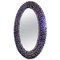 Blue Murano Glass Flower Oval-Shaped Mirror, Image 1