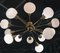 Large Mid-Century Italian Brass & Opaline Murano Glass Sputnik Chandelier 2