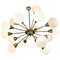 Large Mid-Century Italian Brass & Opaline Murano Glass Sputnik Chandelier, Image 1