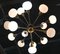 Lampadario Sputnik Mid-Century in ottone e vetro di Murano opalino, Immagine 5