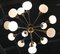 Großer italienischer Mid-Century Sputnik Kronleuchter aus Messing & Opalglas 4