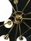 Großer italienischer Mid-Century Sputnik Kronleuchter aus Messing & Opalglas 7
