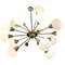 Large Mid-Century Italian Brass & Opaline Murano Glass Sputnik Chandelier 9