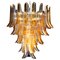 Vintage Italian Murano Chandelier with Amber Glass Petals, 1970s 1