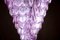 Lámpara de araña grande de cristal de Murano rosa, 1980, Imagen 11