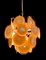 Mid-Century Italian Amber Murano Glass Discs Chandelier, 1970s 3